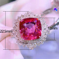 Luxury Simulated Ruby And Cubic Zirconia Ring, European American Fashion Anniversary Accessory view 5