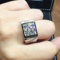 European American Eight Hearts Eight Arrows Zircon Wedding Ring, Sparkling Engagement Couple Rings view 3
