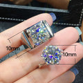 European American Eight Hearts Eight Arrows Zircon Wedding Ring, Sparkling Engagement Couple Rings view 5