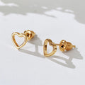 Korean Minimalist Hollow Heart Stud Earrings For Women Romantic Valentine Gift Jewelry view 6