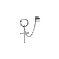 Vintage Alloy Hoop Earrings With Astronaut Star Cross Chain Tassel Clip-On Ear Cuff Earrings view 5