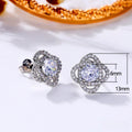 Creative Rotating Flower Full Zircon Stud Earrings European American Fashion Engagement Earrings view 5