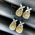 Light Luxury Women's Stud Earrings With Yellow Diamond Color Zircon, European American Style view 5