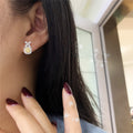 Light Luxury Women's Stud Earrings With Yellow Diamond Color Zircon, European American Style view 4