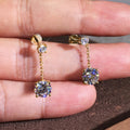 Long Tassel Geometric Zircon Earrings Fashion Simple European American Dangle Earrings For Women view 1