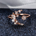 European American Sweet Cool Style Star Moon Copper Ring, Light Luxury Women's Fashion Finger Ring view 3