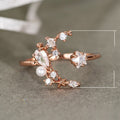 European American Sweet Cool Style Star Moon Copper Ring, Light Luxury Women's Fashion Finger Ring view 5