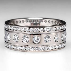 High End Unisex Zircon Inlaid Ring European American Trendy Fashion Finger Jewelry