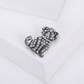 Alloy Rhinestone Bulldog Brooch Pin For Men's Clothing Decoration view 4