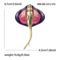 Alloy Enamel Manta Ray Brooch Pin For Ocean Style Accessories view 6