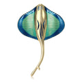 Alloy Enamel Manta Ray Brooch Pin For Ocean Style Accessories view 1