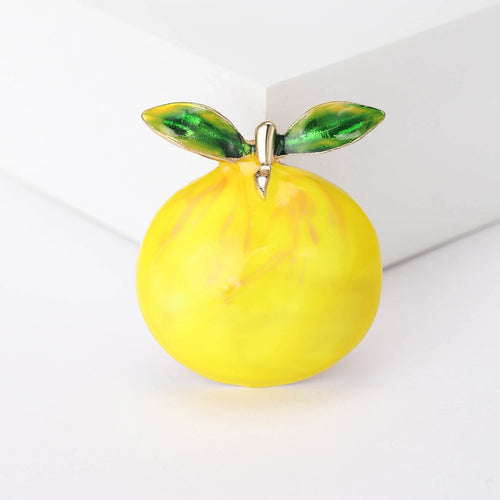 Alloy Enamel Lemon Brooch Pin For Coats Cardigans And Lapels