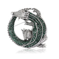 Alloy Rhinestone Crocodile Brooch Pin For Men's Suit And Coat view 5