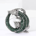 Alloy Rhinestone Crocodile Brooch Pin For Men's Suit And Coat view 2