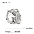 Alloy Rhinestone Crocodile Brooch Pin For Men's Suit And Coat view 6