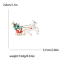 Alloy Enamel Christmas Horse Sleigh Brooch Pin For Holiday Decoration view 5