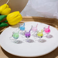 Cute Creative Acrylic Two-Tone Milk Tea And Wine Goblet Drink Cup Alloy Hook Dangle Earrings view 1