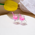 Cute Creative Acrylic Two-Tone Milk Tea And Wine Goblet Drink Cup Alloy Hook Dangle Earrings view 3