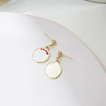 Elegant Vintage Geometric Asymmetric Gold Tone Alloy Enamel Baby Footprint Drop Stud Earrings view 4