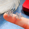Elegant 3D Petal Sunflower Full Zircon Drop Earrings Korean Style Floral Earrings For Women view 4