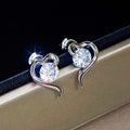 Classic Retro Korean Heart Shaped Stud Earrings For Women Sweet Love Jewelry view 3