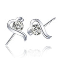Classic Retro Korean Heart Shaped Stud Earrings For Women Sweet Love Jewelry view 2