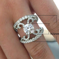Palace Style Geometric Rhinestone Ring For Women European Fashion Versatile Jewelry Accessory view 4