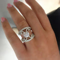 Palace Style Geometric Rhinestone Ring For Women European Fashion Versatile Jewelry Accessory view 2