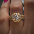 Fashion Full Zircon Copper Wedding Ring Pave Stone Jewelry For Dropshipping view 3