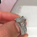 Teardrop Zircon Inlaid Ring For Women, Diamond Look European Style Wedding Band Jewelry view 2