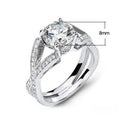 Luxury European American Zircon Wedding Ring For Women, Fashion Proposal Diamond Ring Jewelry view 3