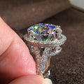 Classic Eight Hearts Eight Arrows Wedding Ring Full Zircon Platinum Plated Bridal Finger Ring view 2