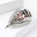 Vintage Alloy Rhinestone Glass Brooch Creative Lapel Pin For Dresses view 3