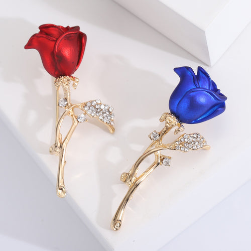 Alloy Rose Flower Brooch For Suit Lapel And Clothing Decor