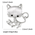 Alloy Faux Cat Eye Cat Brooch Cute Lapel Pin For Women view 4