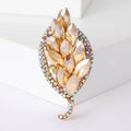 Alloy Glass Leaf Brooch For Women's Suits Coats And Apparel view 2