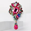 Alloy Rhinestone Waterdrop Brooch Pin For Scarf And Dress Fixing view 2