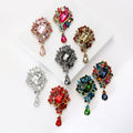 Alloy Rhinestone Waterdrop Brooch Pin For Scarf And Dress Fixing view 1