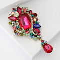 Alloy Rhinestone Waterdrop Brooch Pin For Scarf And Dress Fixing view 3