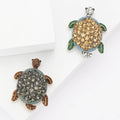 Alloy Rhinestone Turtle Brooch Pin For Suit And Cardigan view 1