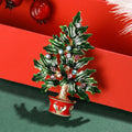 Alloy Enamel Rhinestone Christmas Tree Brooch Pin For Holiday Accessories view 4