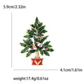 Alloy Enamel Rhinestone Christmas Tree Brooch Pin For Holiday Accessories view 5