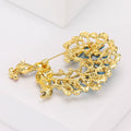 Alloy Crystal Peacock Brooch Pin For Cardigan Shawl And Coat view 3