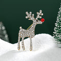 Alloy Rhinestone Reindeer Brooch Christmas Deer Lapel Pin For Outfits view 1