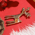 Alloy Rhinestone Reindeer Brooch Christmas Deer Lapel Pin For Outfits view 3
