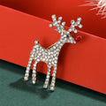 Alloy Rhinestone Reindeer Brooch Christmas Deer Lapel Pin For Outfits view 4