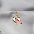 Elegant Enamel American Flag Heart Star Umbrella Hot Air Balloon Pearl Dangle Alloy Hook Earrings view 3