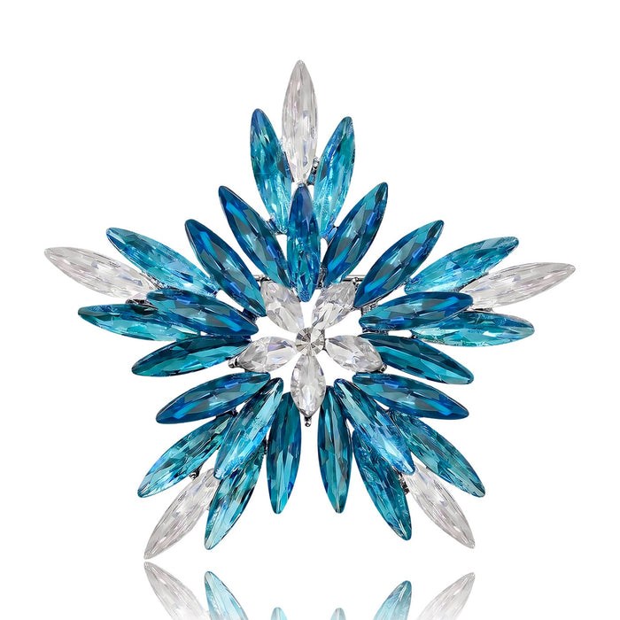 Alloy Rhinestone Snowflake Brooch Pin For Christmas Sweater Suits