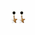 Cute Enamel Alloy Split Color Heart And Star Dangle Studs For Women Girls Fashion Earrings view 5