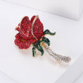 Alloy Rhinestone Rose Brooch Pin For Elegant Shawls And Coats view 5